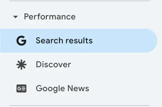 Der Umschalter im Performance-Bericht: Suchergebnisse, Discover und Google News zählen getrennt